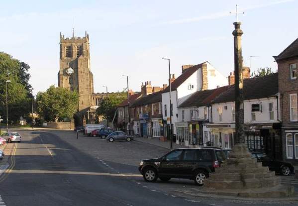 Bedale with church in the background